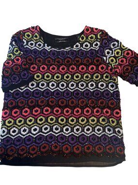 Women's size S small Scotch & Soda maison silk soiree beaded top
